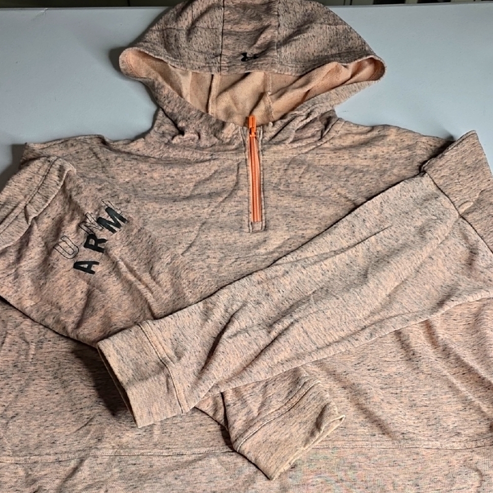 Under Amour Peach Hooded Sweatshirt with Orange Zipper